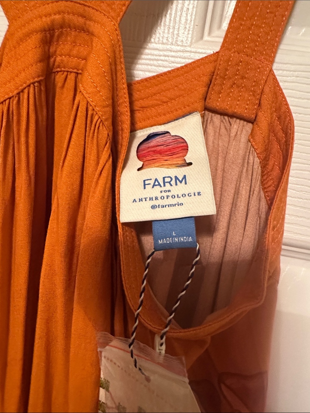 FARM Rio Orange and Brown Floral Maxi Dress with Crossback Straps - Picture 2 of 5